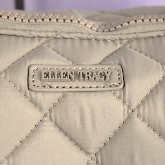 Ellen Tracy "Melanie" 20" Diamond Quilted Nylon East West Travel Tote – Timeless - Picture 4 of 16